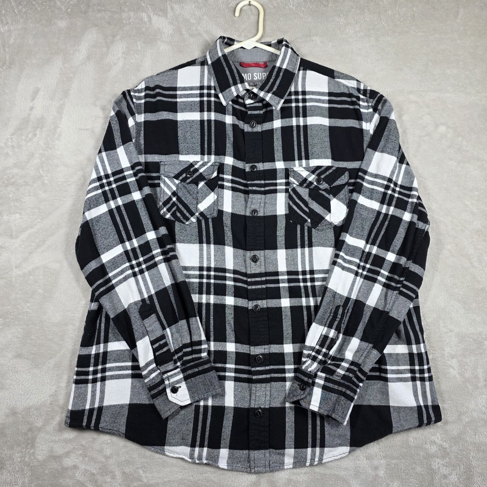 Men's Mossimo Supply Co Long Sleeve Plaid Casual Button Down Shirt Size XL